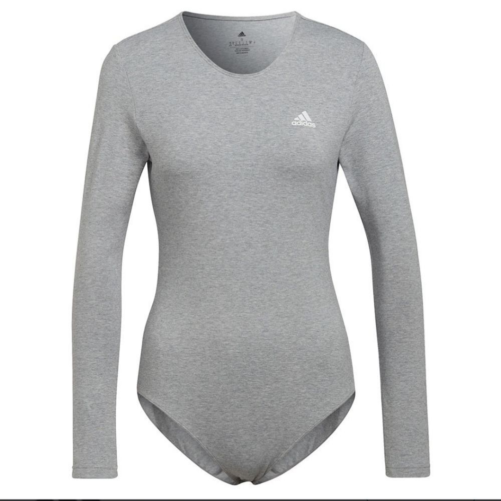 NWT ADIDAS STUDIO BODY HEATHER GRAY BODYSUIT M MEDIUM